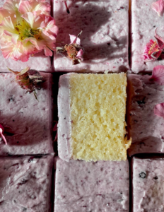 blueberry shiso corn sour cream cake