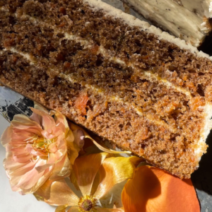 saltedrye carrot cake with miso brown butter frosting