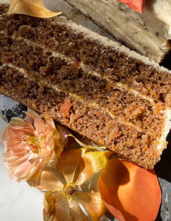 saltedrye carrot cake with miso brown butter frosting